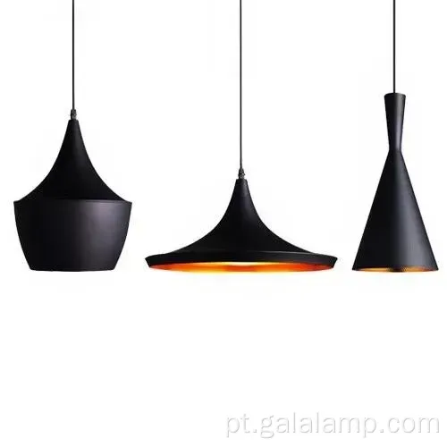 Lustre de pendente preto industrial para áreas de jantar